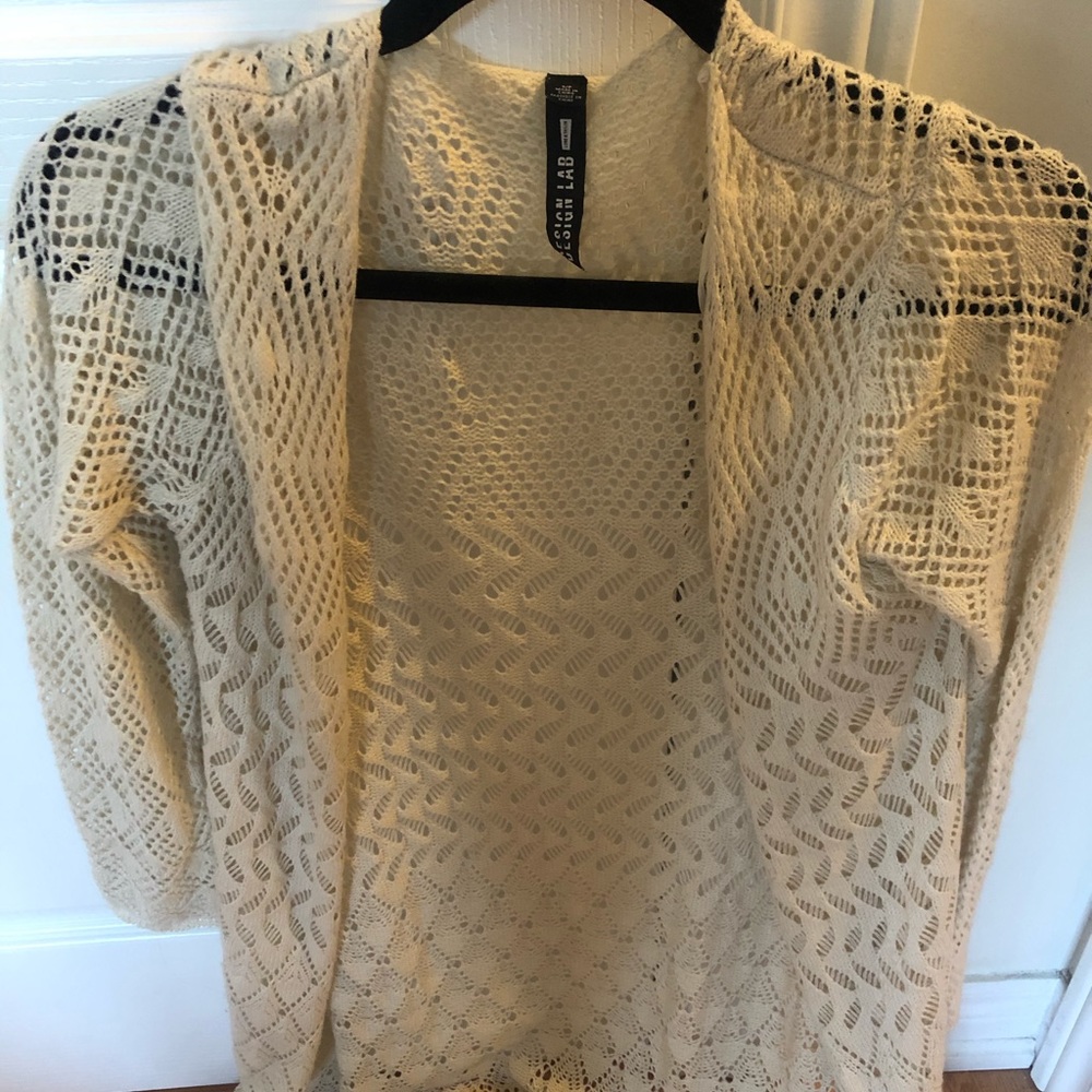 Design Lab 3/4 length knitted cardigan, small